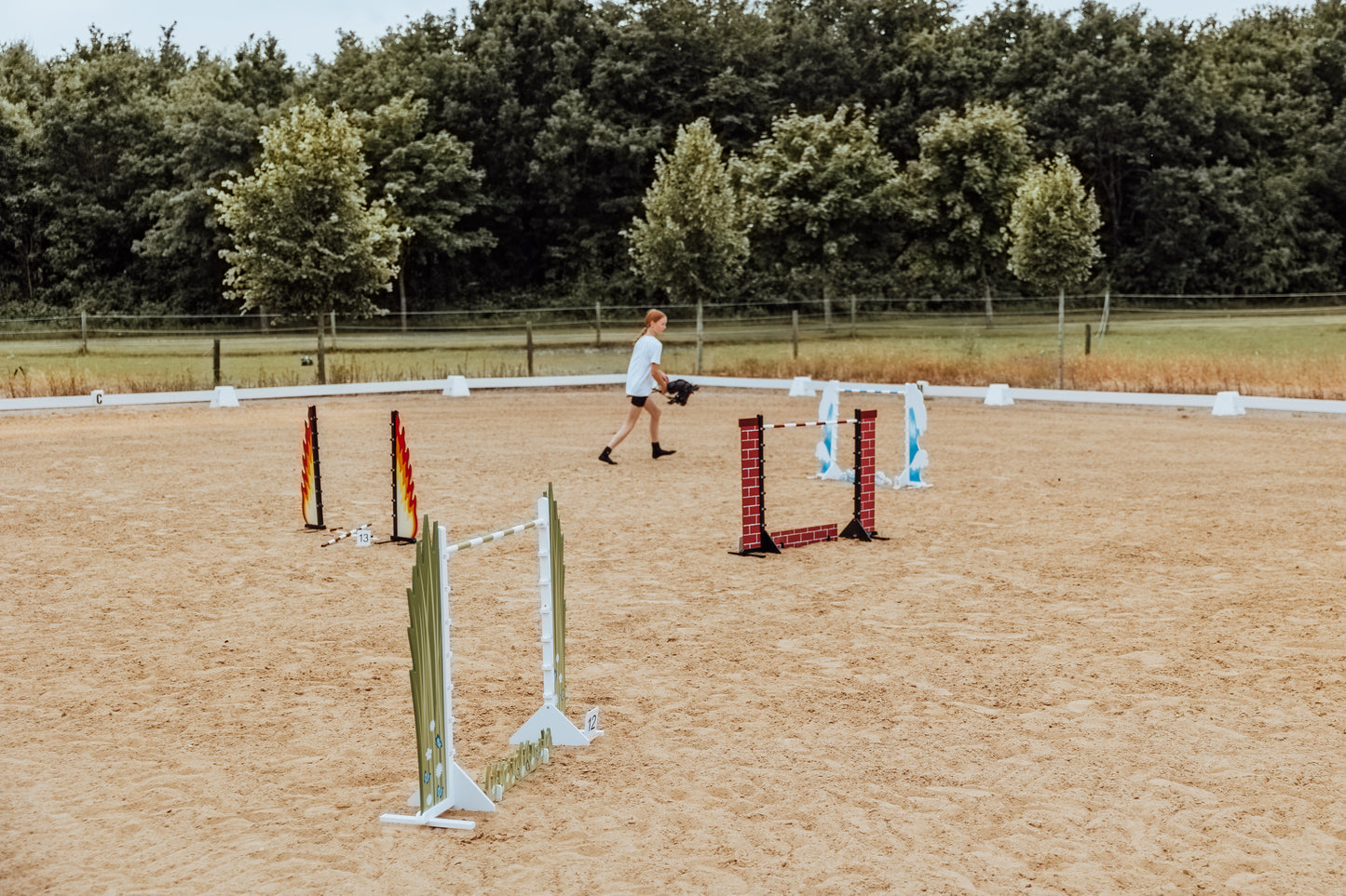 Springzaun Springparcours Springhindernis Show, Feuer