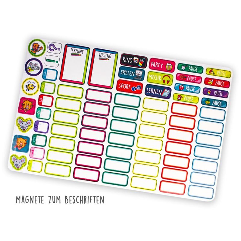 ABC SPASS DO-IT-YOURSELF MAGNET-STUNDENPLAN, 3-FACH SORTIERT