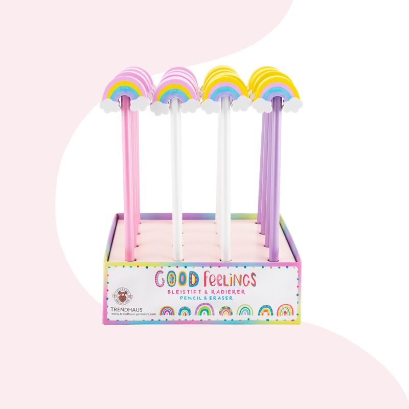 GOOD FEELINGS BLEISTIFT & RADIERER REGENBOGEN, 4-FACH SORTIERT