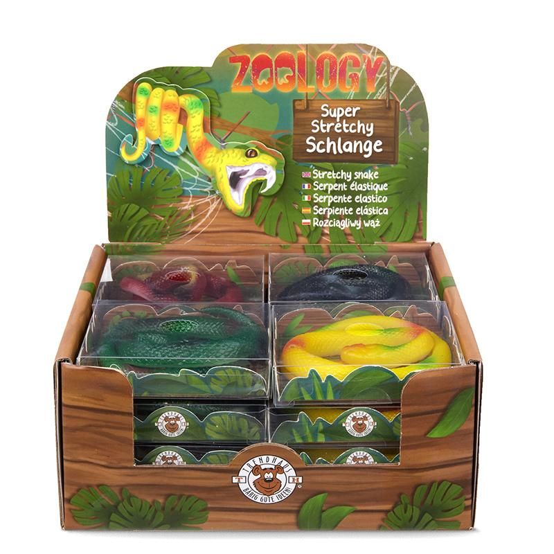 ZOO STRETCHY-SCHLANGE 30 CM, 4-FACH SORTIERT