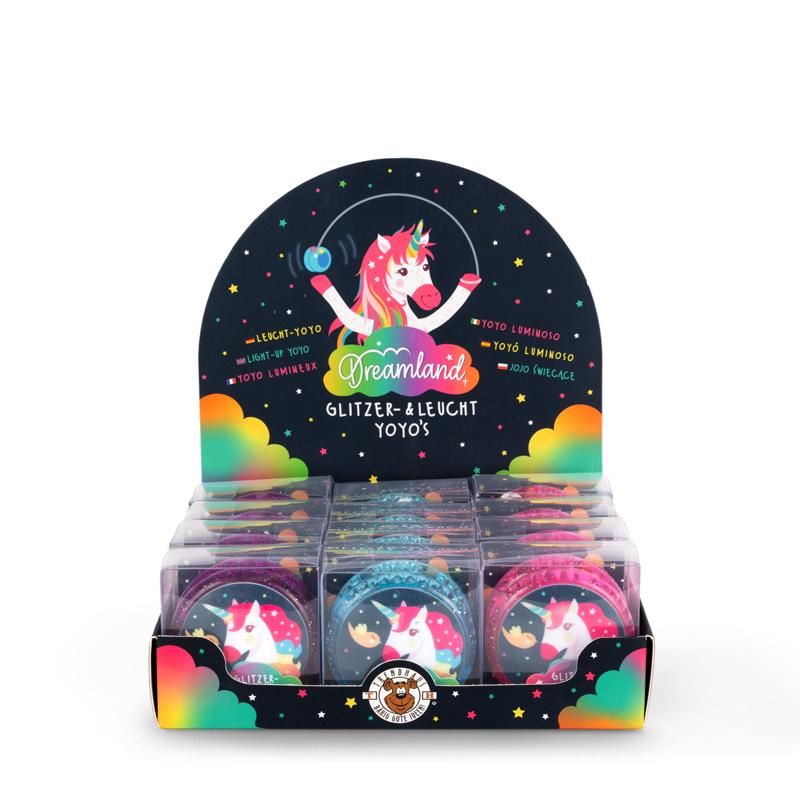DREAMLAND GLITZER-YOYO MIT LICHT, 3-FACH SORTIERT