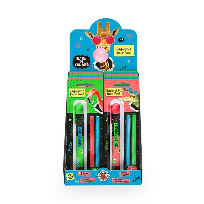 BACK TO SCHOOL RADIERSTIFT MIT REFILLS 3-TEILIG, 3-FACH SORTIERT