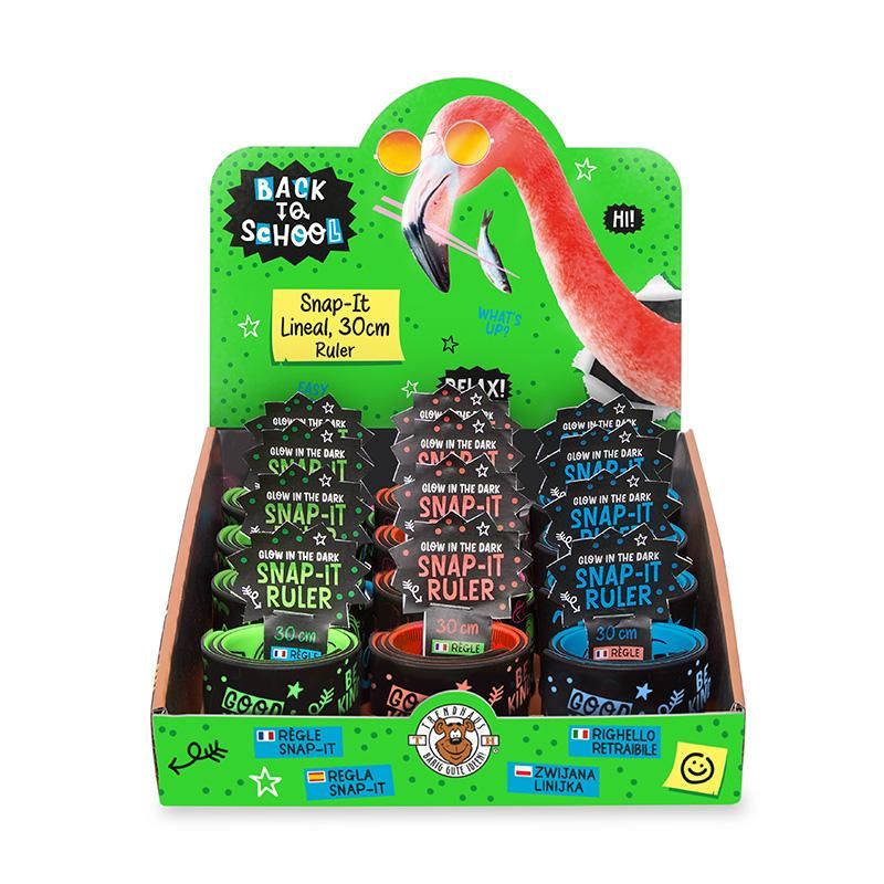 BACK TO SCHOOL SNAP-IT LINEAL NACHTLEUCHTEND 30CM, 3-FACH SORTIERT