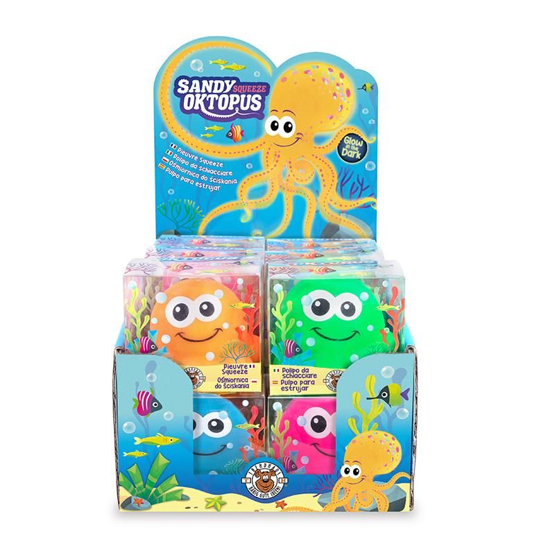 SANDY OKTOPUS SQUEEZY OKTOPUS NACHTLEUCHTEND, 4-FACH SORTIERT