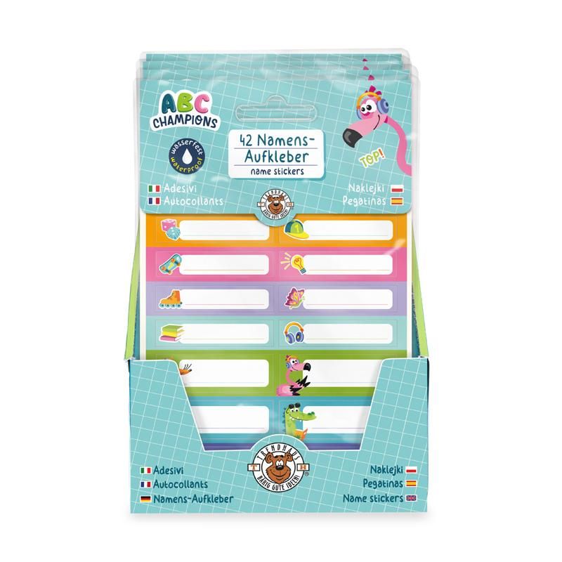 ABC NAMENSSTICKER-SET WASSERFEST 42-TEILIG