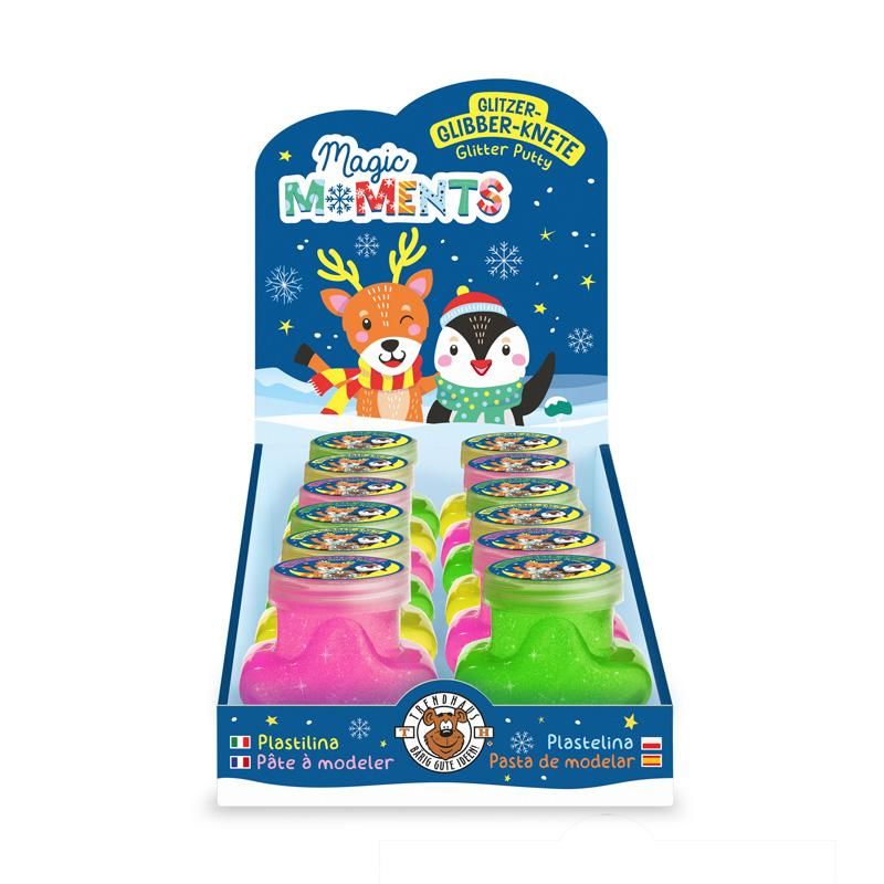 MAGIC MOMENTS GLITZER-GLIBBER-KNETE, 3-FACH SORTIERT