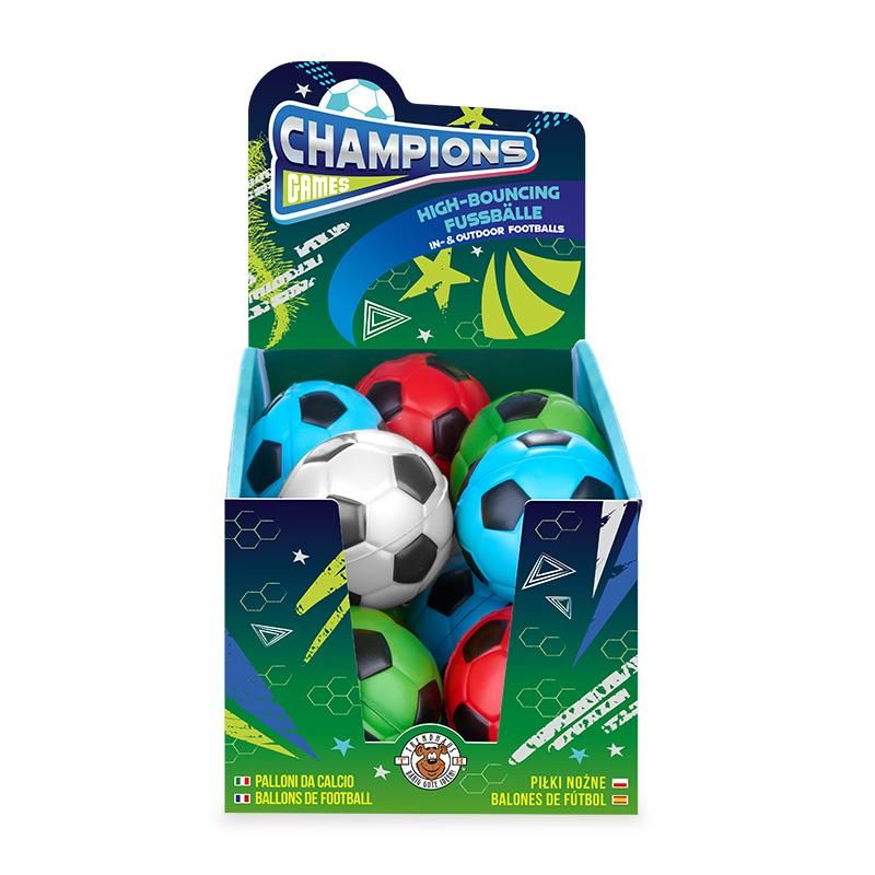 CHAMPIONS GAMES FUSSBALL FUN & JUMP FUSSBALL Ø 6,2CM, 4-FACH SORTIERT