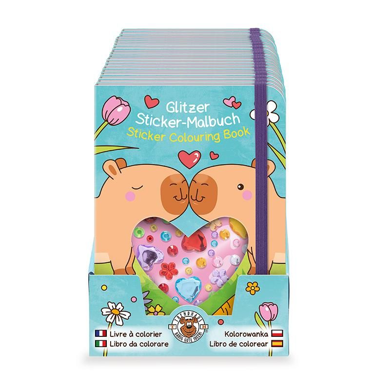 CAPYBARA HAPPY SPRING STICKERMALBUCH INKL. DIAMOND-STICKER