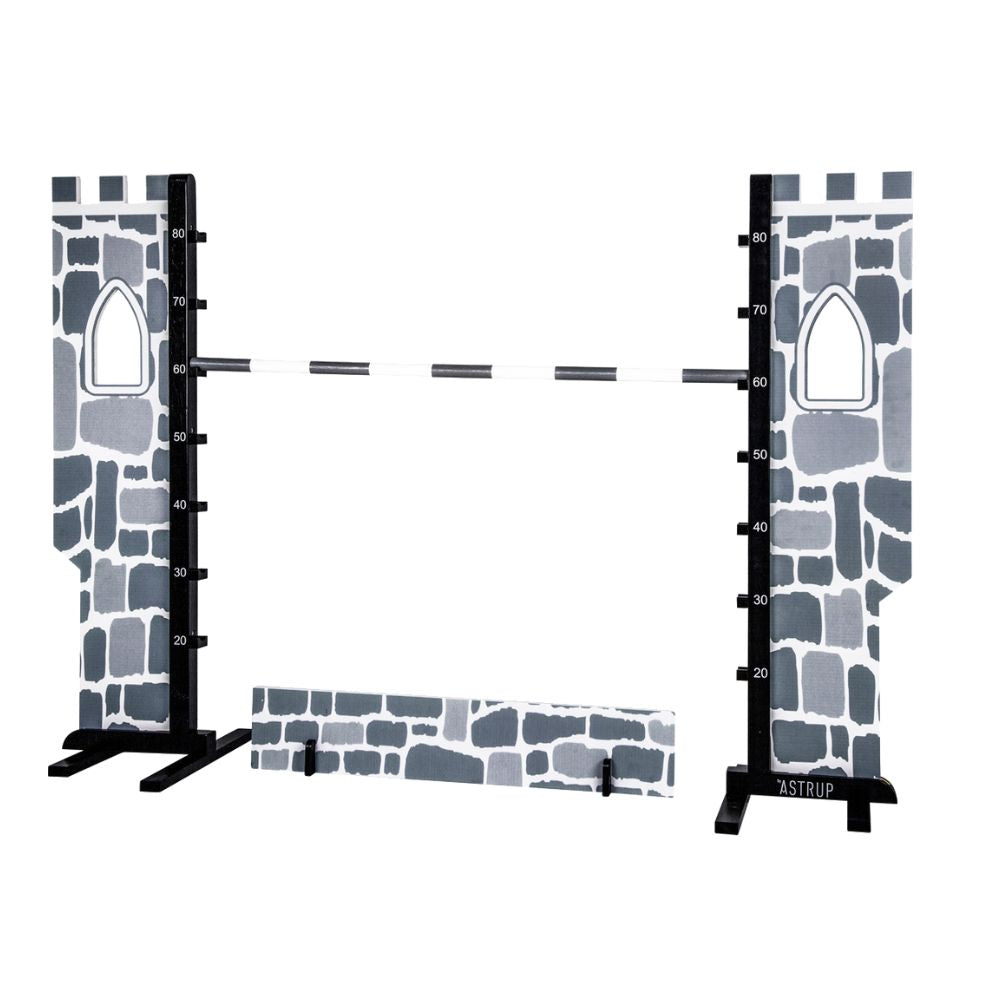 Springzaun Springparcours Springhindernis Show, Burg-Design