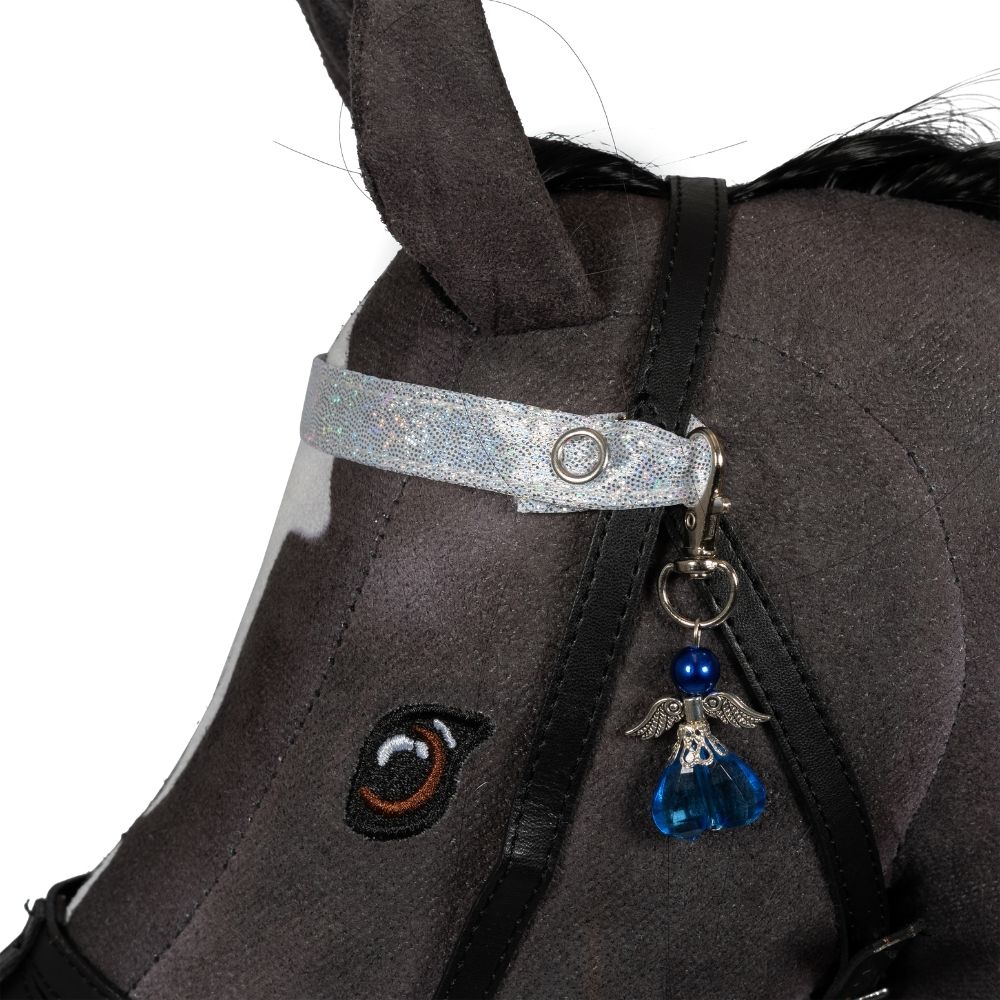 SATTELUNTERLAGE STIRNBAND ANHÄNGER, FUNKELNDES SET MIT CHARM HOBBY HORSE