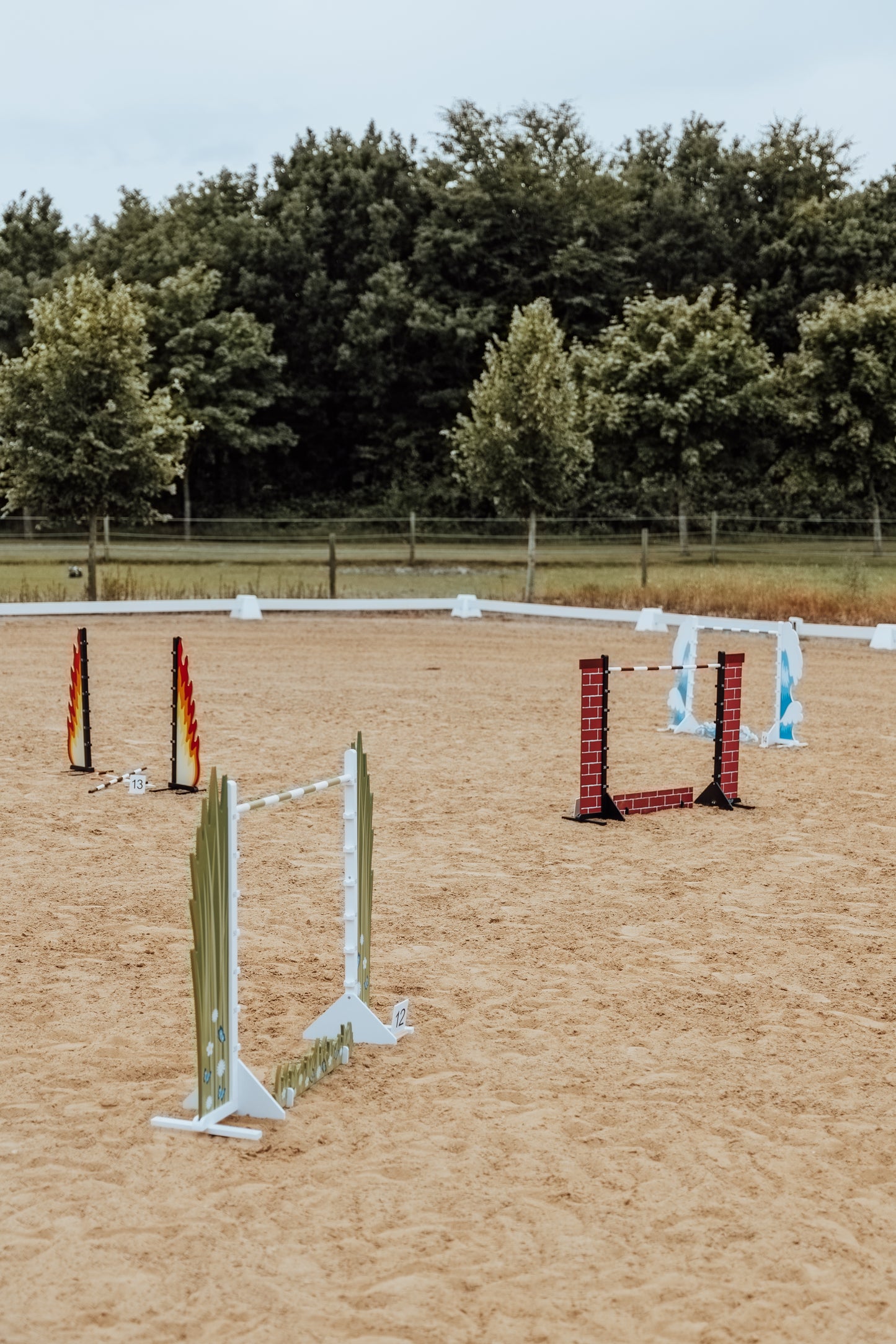 Springzaun Springparcours Springhindernis Show, Feuer