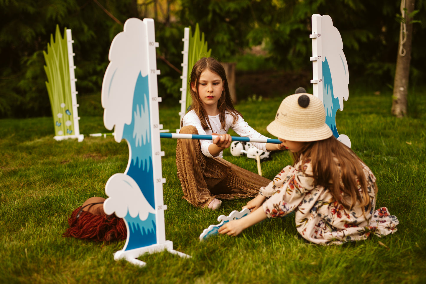 Springzaun Springparcours Springhindernis Show, Welle