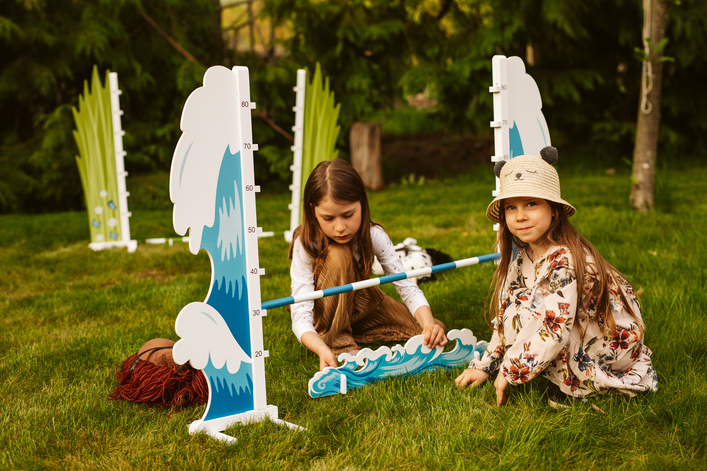 Springzaun Springparcours Springhindernis Show, Welle