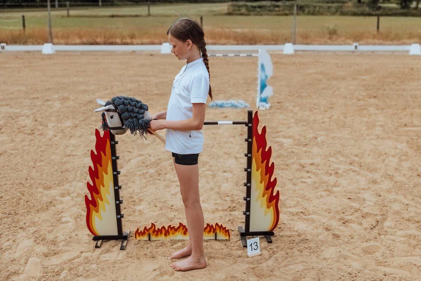 Springzaun Springparcours Springhindernis Show, Feuer