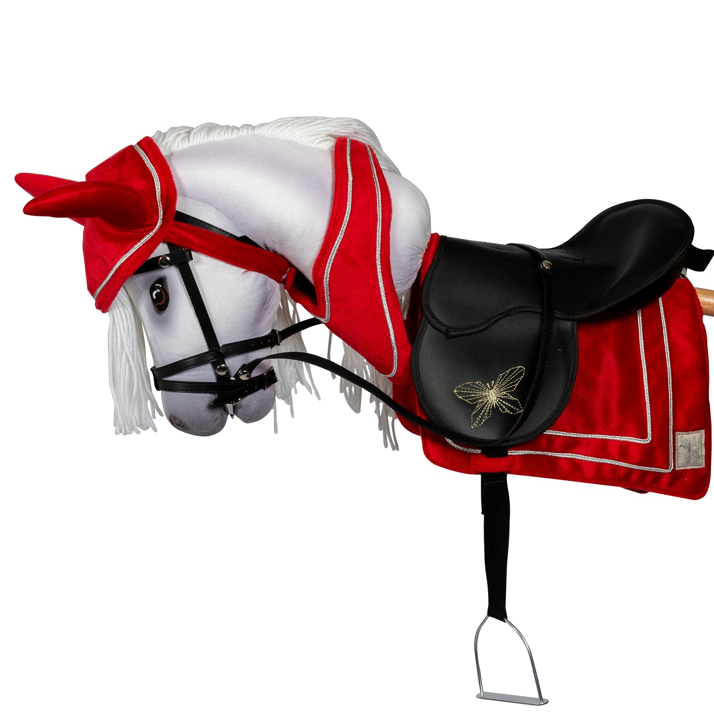 SATTELDECKE FLIEGENHAUBE UND HALSTUCH, SHOW SET ROT HOBBY HORSE