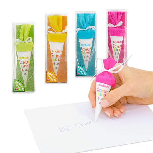 ABC CHAMPIONS SCHULTÜTEN-RADIERER "ENDLICH SCHULKIND", 4-FACH SORTIERT
