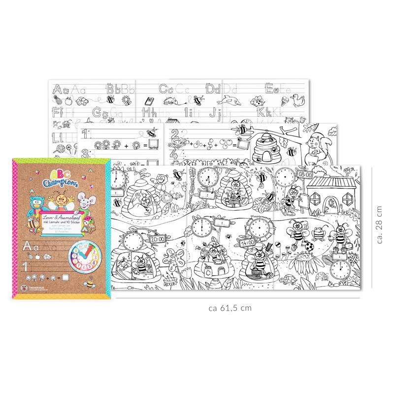 ABC CHAMPIONS LERN- & AUSMALSPASS INKL. LERNUHR UND STICKER