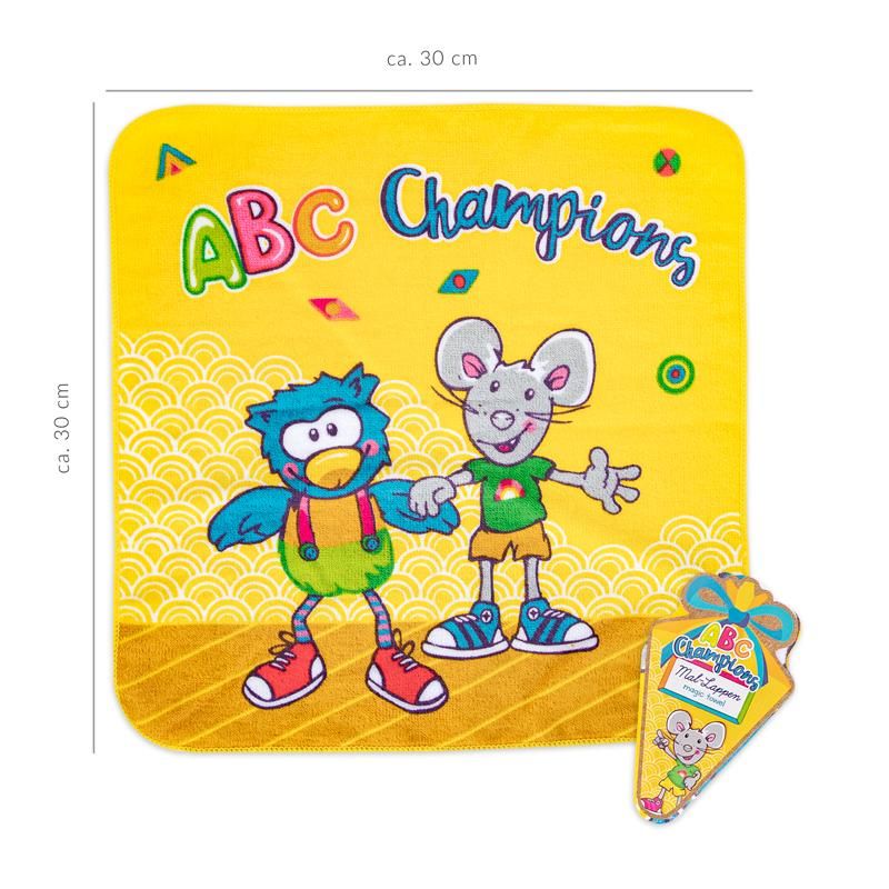 ABC CHAMPIONS MAGIC TOWEL MAL-LAPPEN 30 X 30CM, 2-FACH SORTIERT