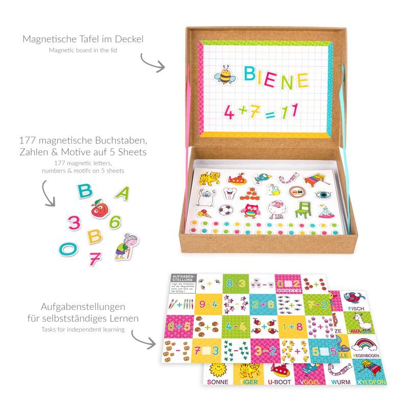 ABC CHAMPIONS MAGNET-LERNBOX BUCHSTABEN & ZAHLEN 183-TEILIG