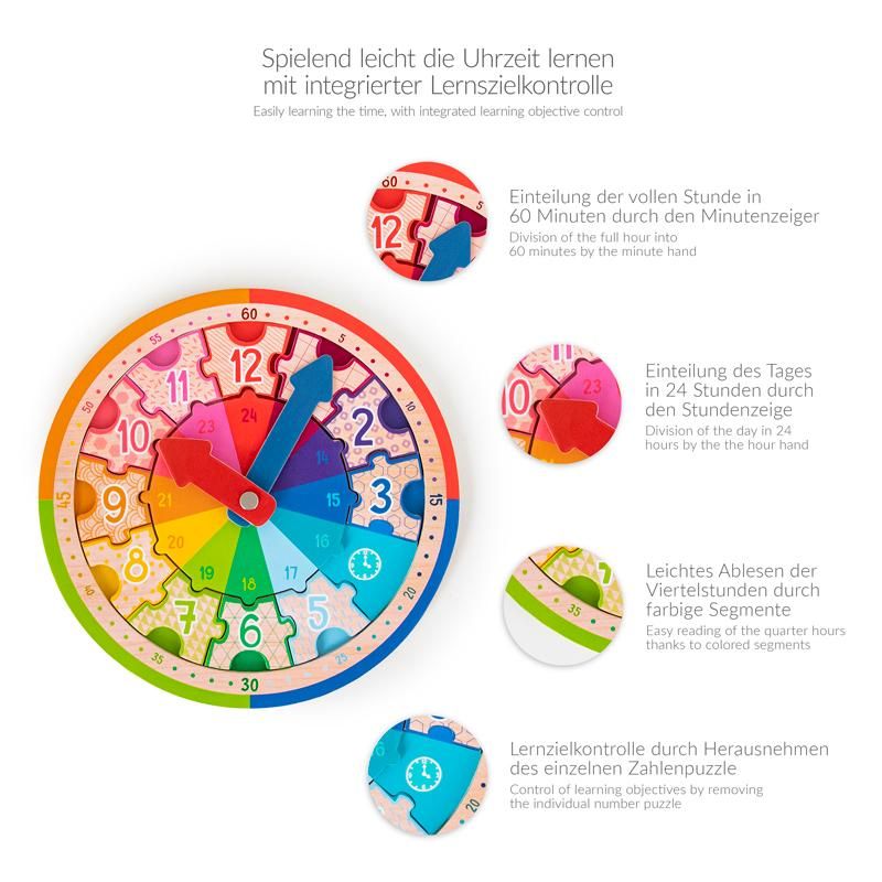 ABC CHAMPIONS LERNUHR HOLZPUZZLE