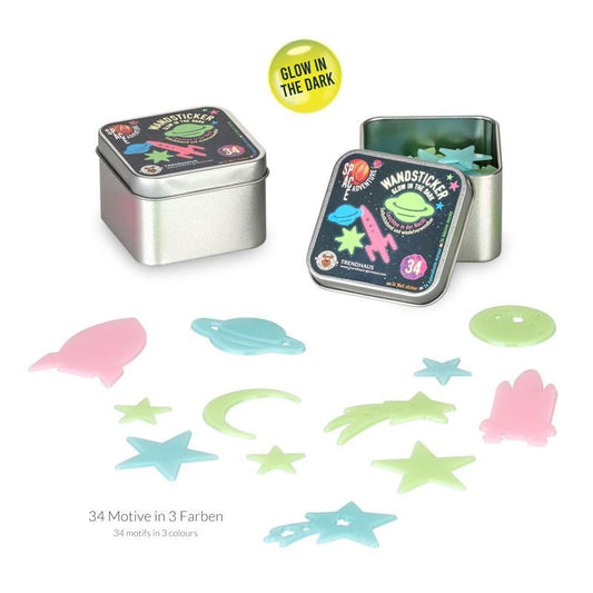 SPACE ADVENTURE WANDSTICKER GITD SELBSTKLEBEND 34-TEILIG