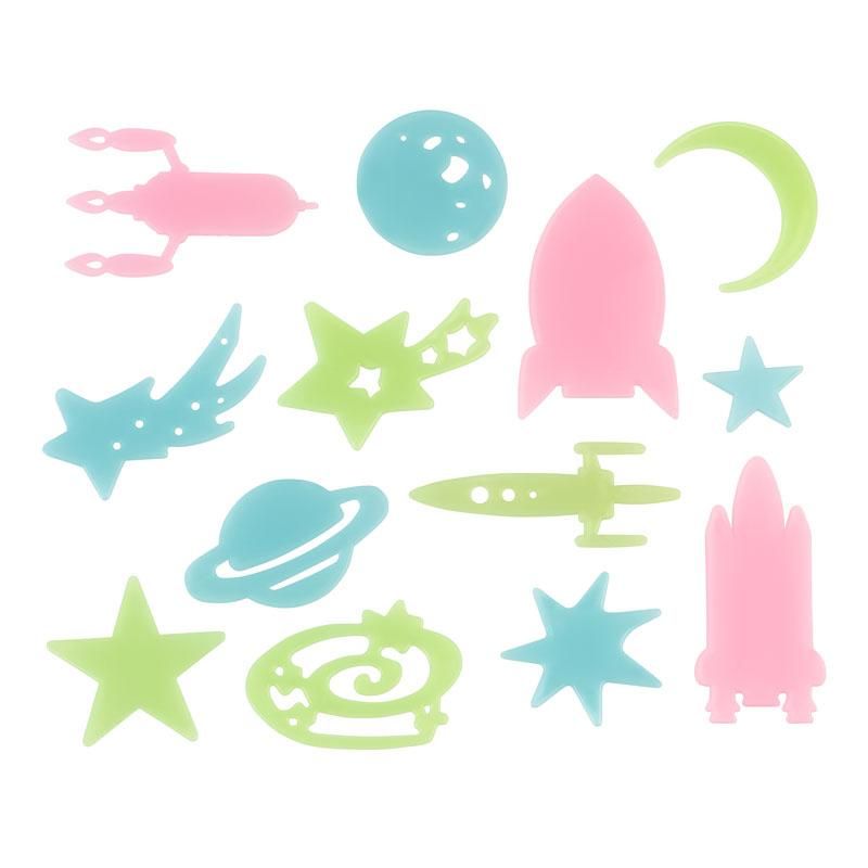 SPACE ADVENTURE WANDSTICKER GITD SELBSTKLEBEND 34-TEILIG