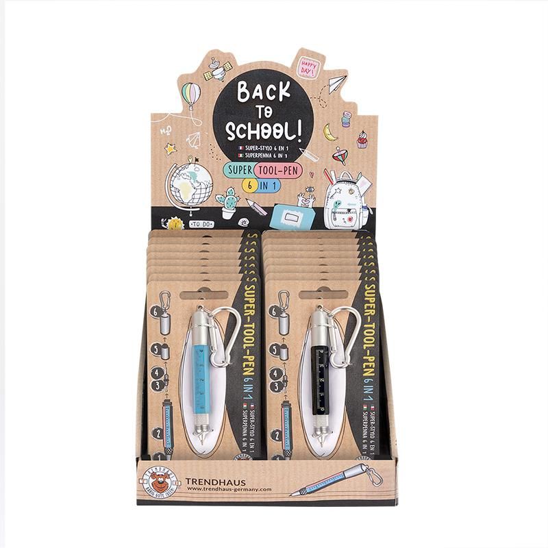 ALLES FÜR DIE SCHULE SUPER TOOL-PEN 6IN1, 4-FACH SORTIERT