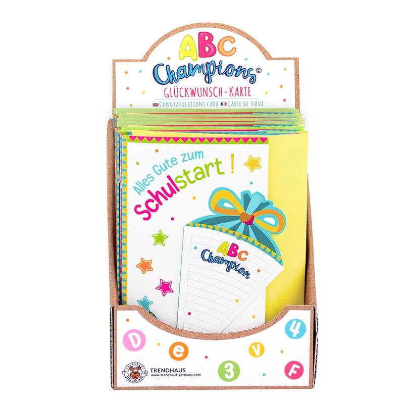 ABC CHAMPIONS GLÜCKWUNSCHKARTE "ALLES GUTE ZUM SCHULSTART", 2-FACH SORTIERT