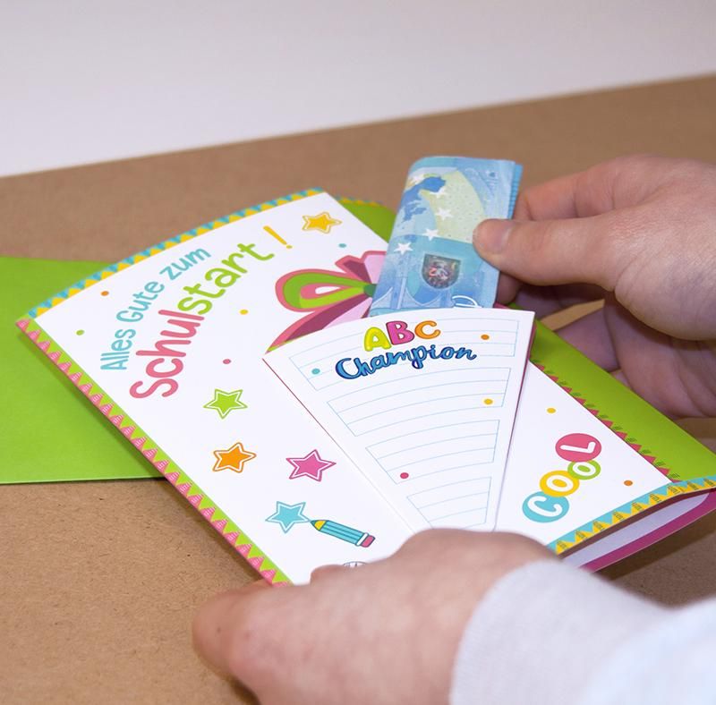ABC CHAMPIONS GLÜCKWUNSCHKARTE "ALLES GUTE ZUM SCHULSTART", 2-FACH SORTIERT