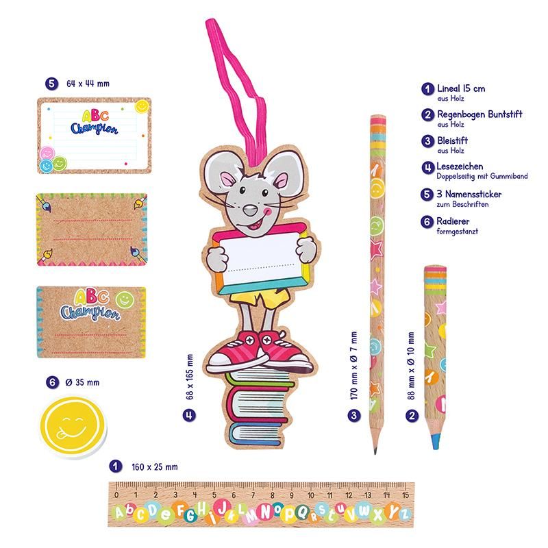 ABC CHAMPIONS SCHREIBSET ZUM SCHULSTART 8-TEILIG, 2-FACH SORTIERT