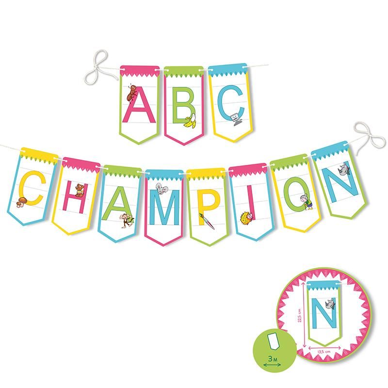 ABC CHAMPIONS GIRLANDE, 3-FACH SORTIERT