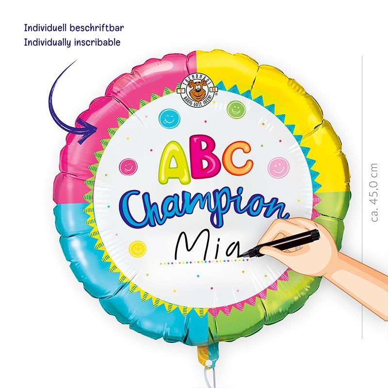 ABC CHAMPIONS FOLIENBALLONS, 2-FACH SORTIERT