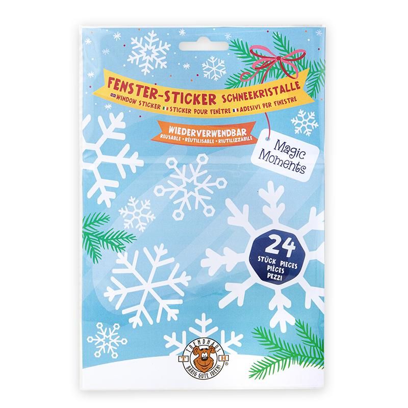MAGIC MOMENTS FENSTER-STICKER SCHNEEKRISTALLE 24-TEILIG