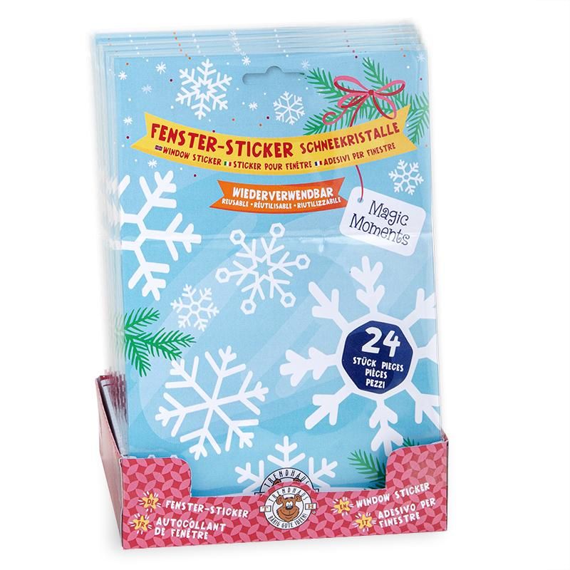 MAGIC MOMENTS FENSTER-STICKER SCHNEEKRISTALLE 24-TEILIG