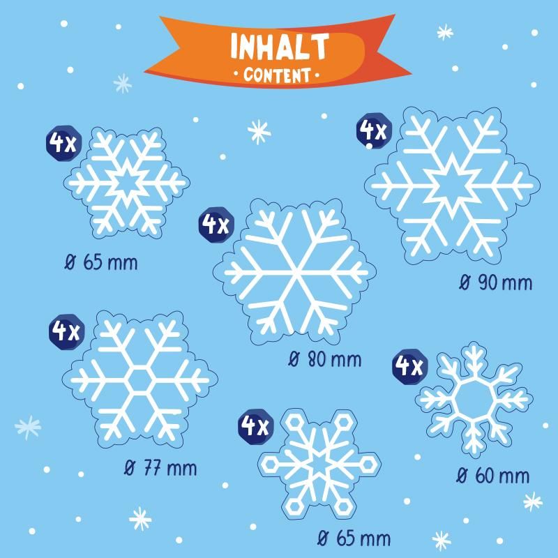 MAGIC MOMENTS FENSTER-STICKER SCHNEEKRISTALLE 24-TEILIG