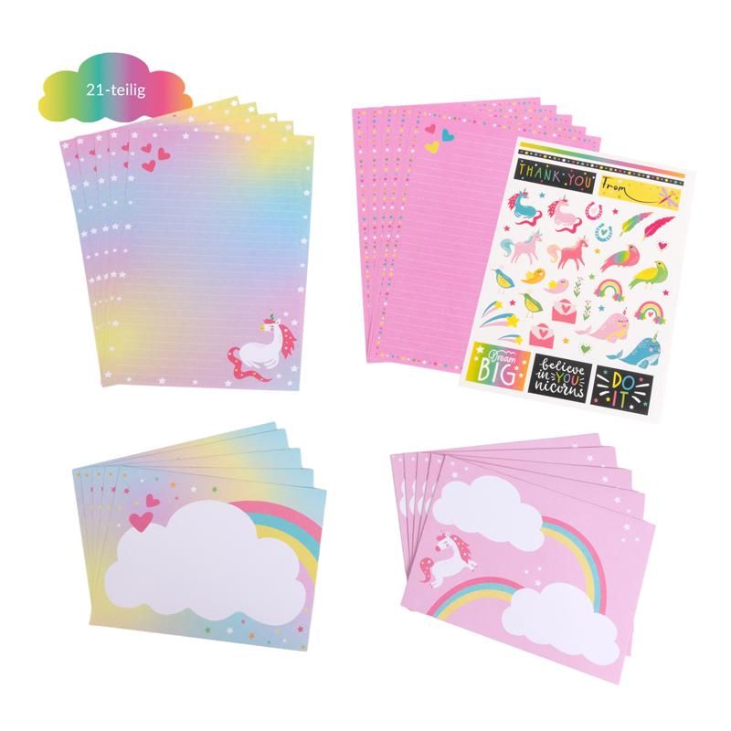 DREAMLAND BRIEFPAPIER-SET MIT STICKERSHEFT 21-TEILIG