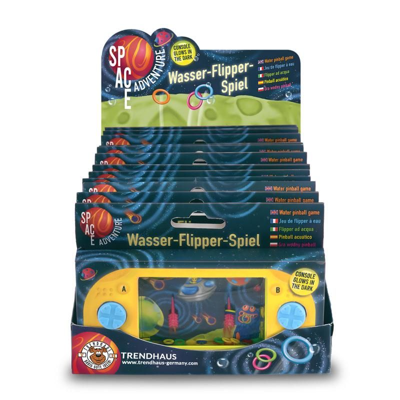 SPACE ADVENTURE WASSER-FLIPPER-SPIEL GITD, 3-FACH SORTIERT