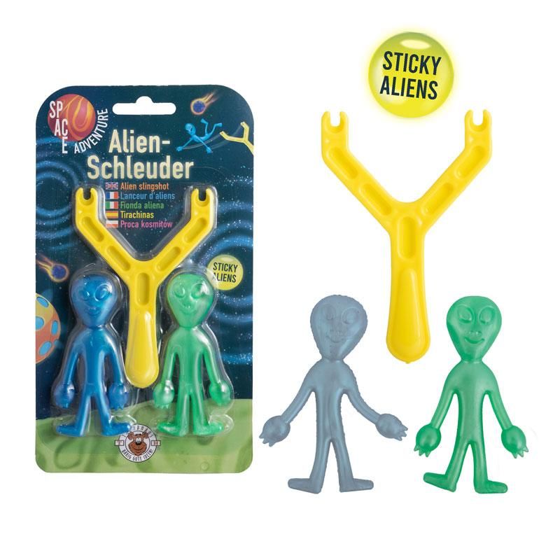 SPACE ADVENTURE ALIEN-SCHLEUDER 3-TEILIG, 2-FACH SORTIERT
