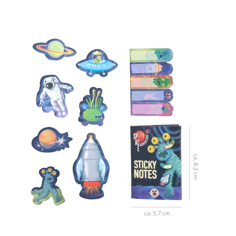 SPACE ADVENTURE STICKY NOTES MINI-ORGANIZER 260 BLATT