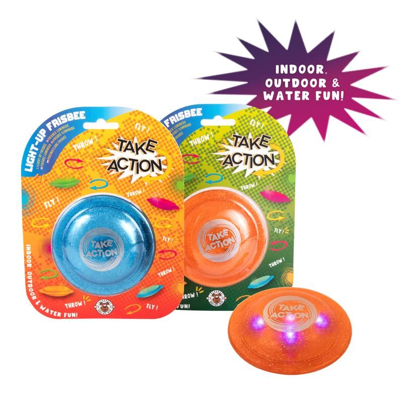 TAKE ACTION POCKET LIGHT-UP FRISBEE IN- & OUTDOOR, 2-FACH SORTIERT