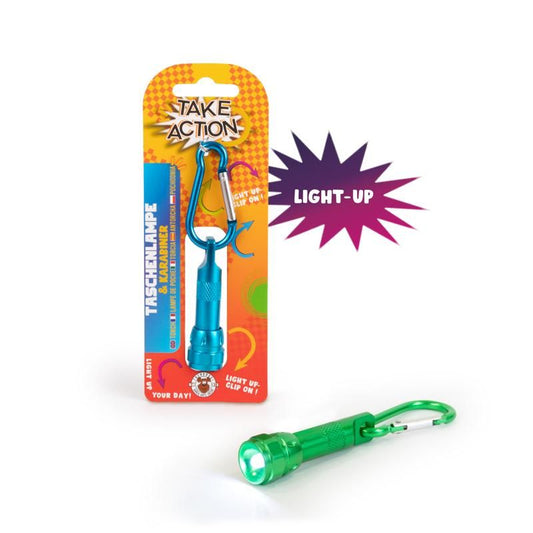 TAKE ACTION TASCHENLAMPE MIT KARABINER, 2-FACH SORTIERT