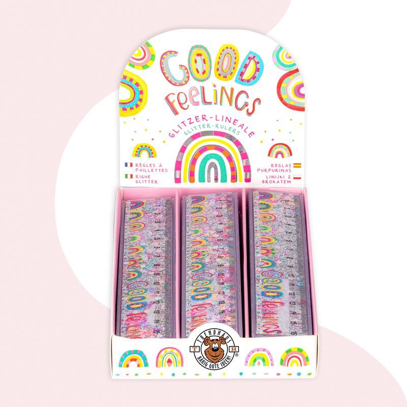 GOOD FEELINGS GLITZER-LINEALE 16CM