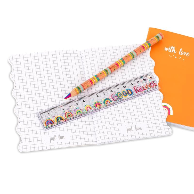 GOOD FEELINGS GLITZER-LINEALE 16CM