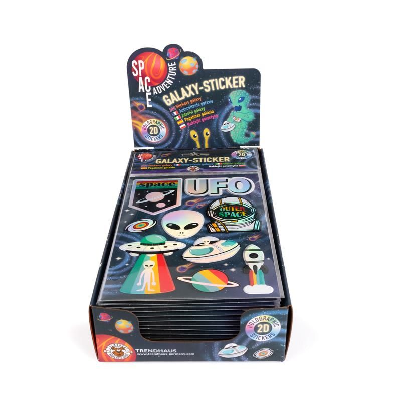 SPACE ADVENTURE GALAXY STICKER HOLOGRAPHIE 9ER-SET