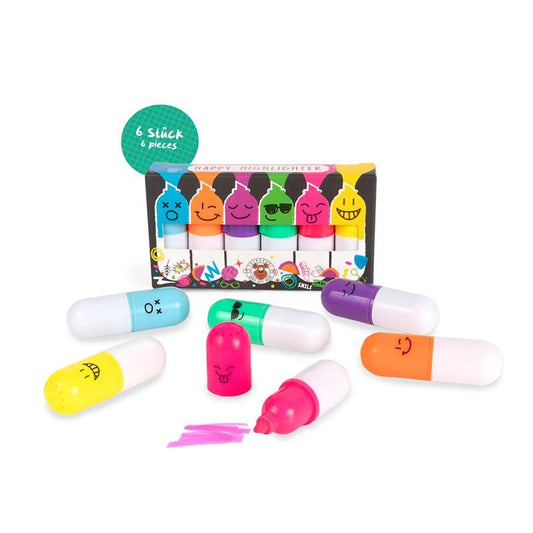ALLES FÜR DIE SCHULE HAPPY HIGHLIGHTER 6ER-SET