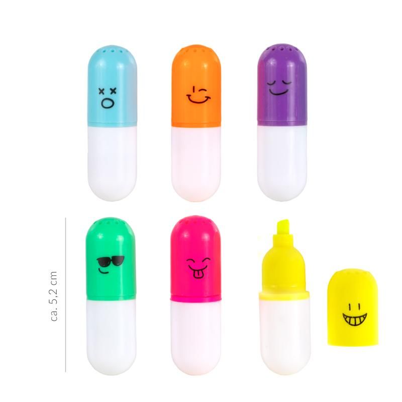 ALLES FÜR DIE SCHULE HAPPY HIGHLIGHTER 6ER-SET