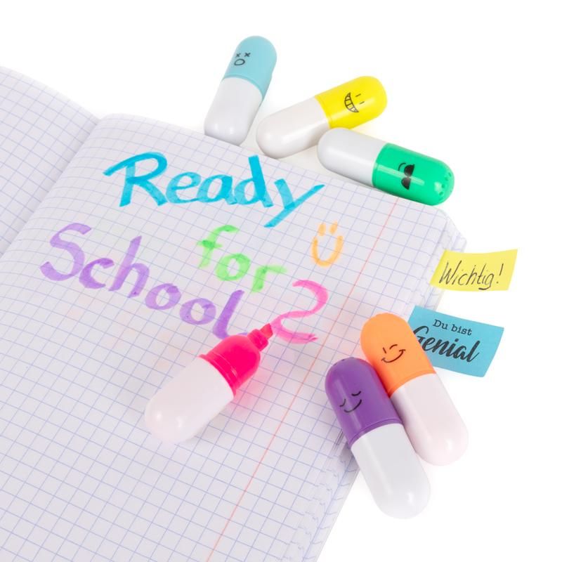 ALLES FÜR DIE SCHULE HAPPY HIGHLIGHTER 6ER-SET