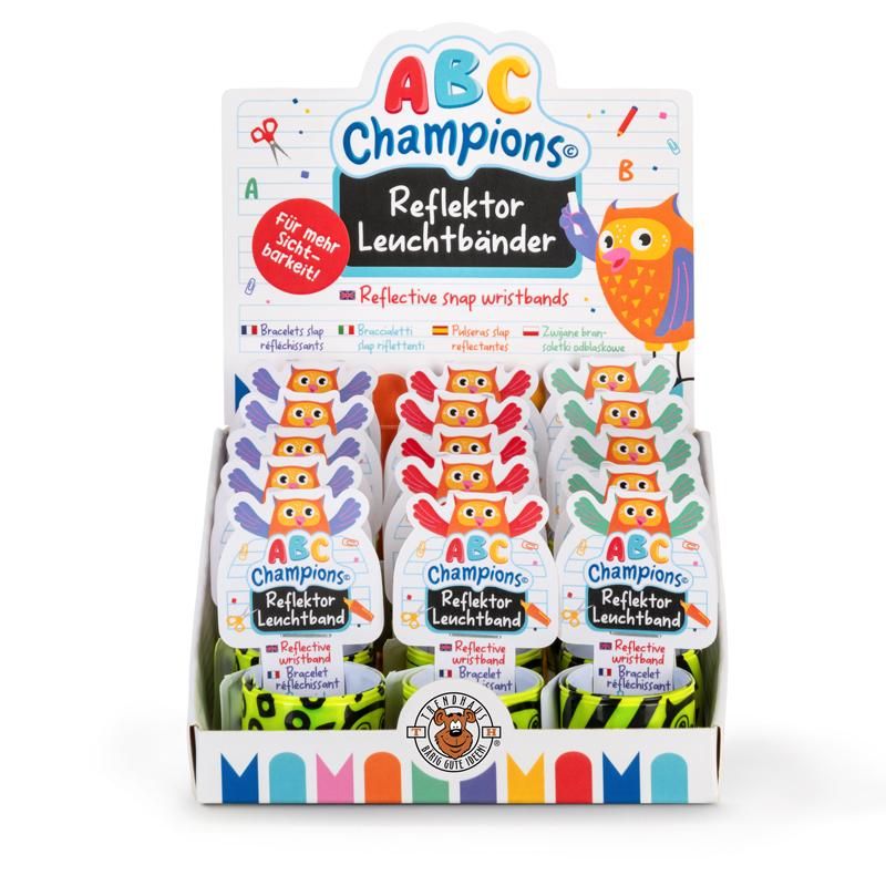 ABC CHAMPIONS REFLEKTIERENDES SNAP-ARMBAND, 3-FACH SORTIERT