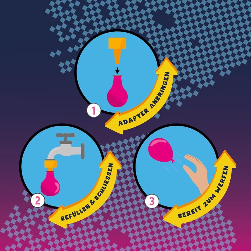 TAKE ACTION WASSERBOMBEN 100ER-SET, 3-FACH SORTIERT