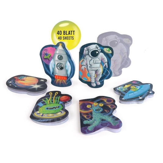 SPACE ADVENTURE MINI-BLÖCKCHEN 40 BLATT, 6-FACH SORTIERT